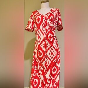 Spartina 449 Red and Cream Midi Dress